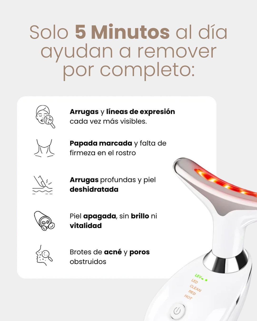Masajeador LED 7en 1 + Serum 3 en 1 de REGALO