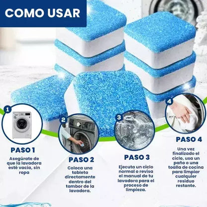 PACK 12 PASTILLAS EFERVESCENTES PARA LIMPIEZA DE LAVARROPAS