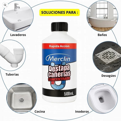 PROMO 2X1 | DESTAPACAÑERIAS MERCLIN + 3 REJILLAS ADHESIVAS + GUANTES DE REGALO