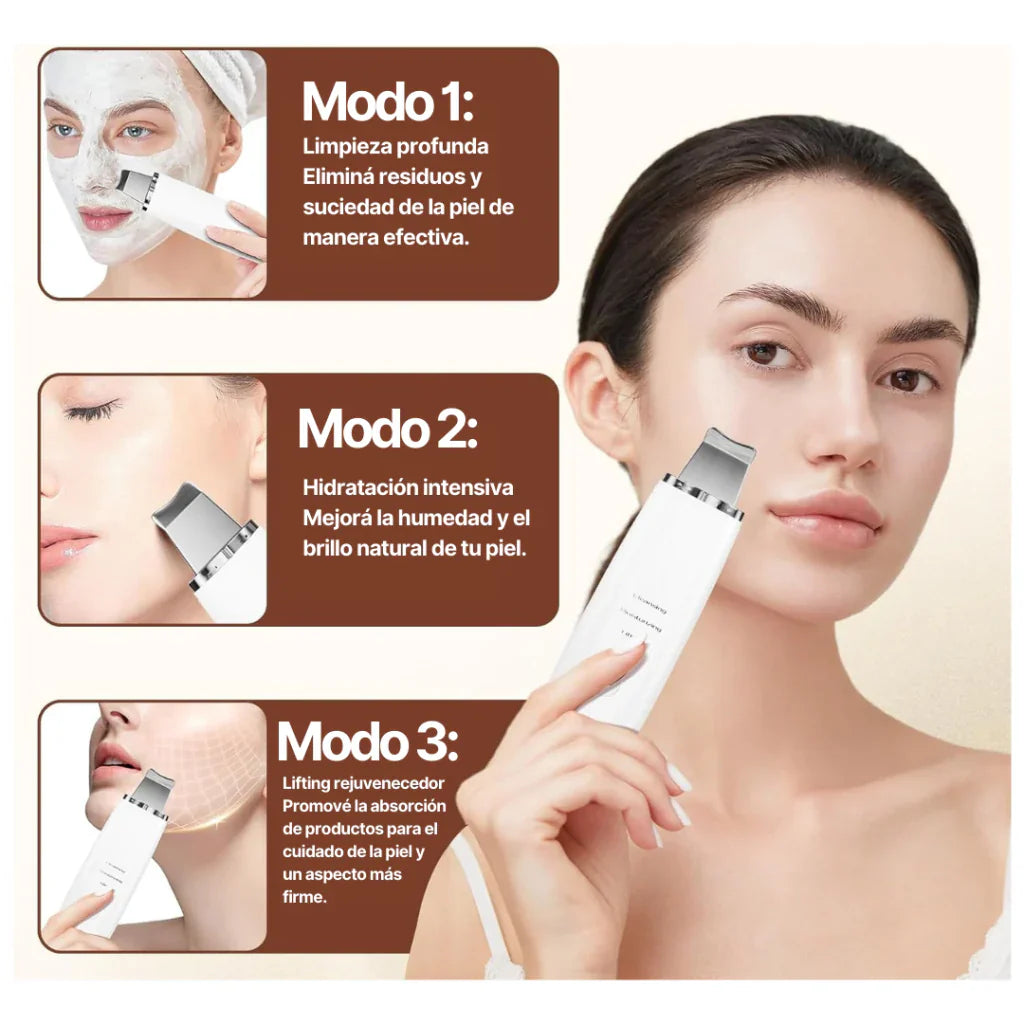 Limpiador Facial Peeling Ultrasónico + Serum de REGALO