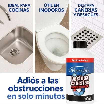 PROMO 2X1 | DESTAPACAÑERIAS MERCLIN + 3 REJILLAS ADHESIVAS + GUANTES DE REGALO