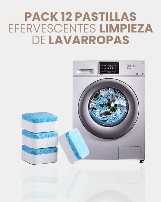 PACK 12 PASTILLAS EFERVESCENTES PARA LIMPIEZA DE LAVARROPAS