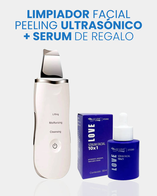 Limpiador Facial Peeling Ultrasónico + Serum de REGALO