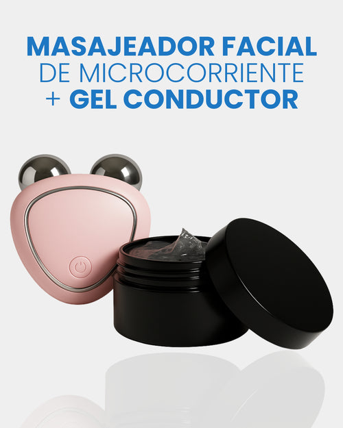 SKINDION | MASAJEADOR FACIAL DE MICROCORRIENTE + GEL CONDUCTOR DE REGALO