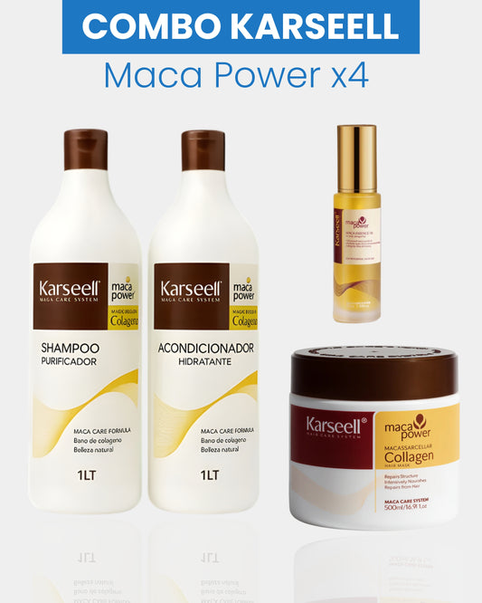 COMBO KARSEELL Maca Power x4 | Shampoo + Acondicionador + Mascarilla + Aceite