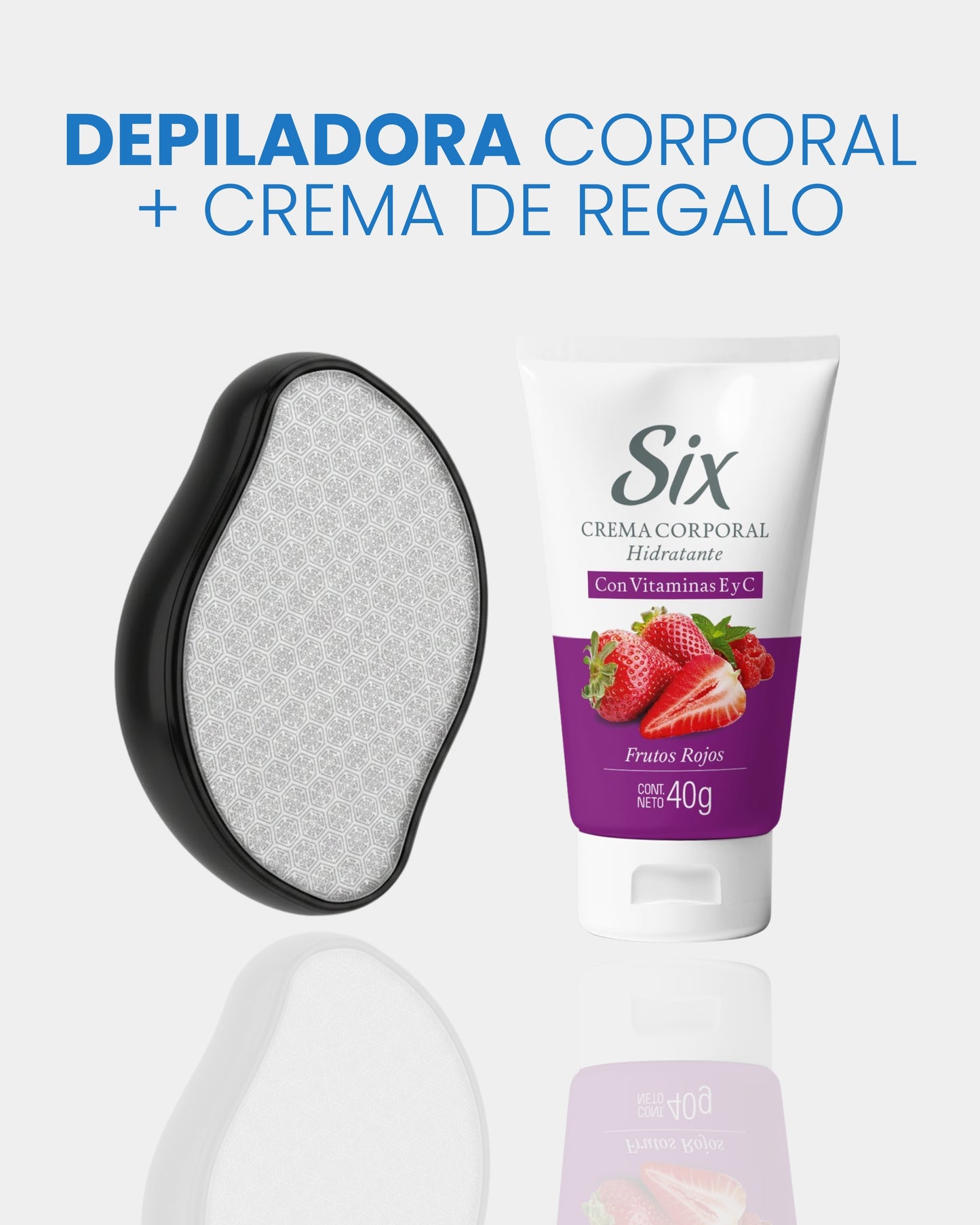 Depiladora Borrador De Vello Exfoliante + Crema Corporal de REGALO
