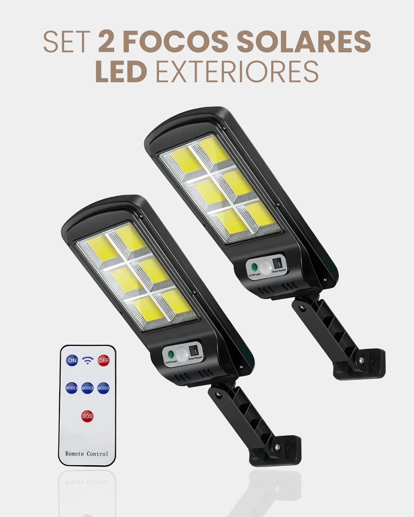 PROMO 2X1 | FOCOS SOLARES LUZ LED PARA EXTERIOR CON SENSOR DE MOVIMIENTO