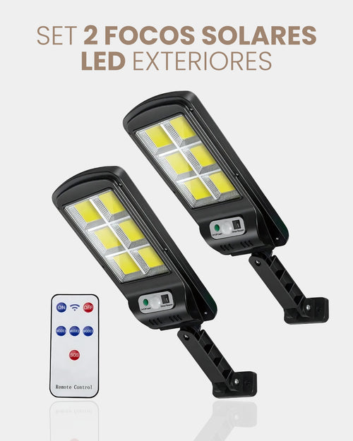 PROMO 2X1 | FOCOS SOLARES LUZ LED PARA EXTERIOR CON SENSOR DE MOVIMIENTO
