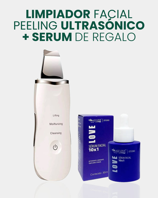 Limpiador Facial Peeling Ultrasónico + Serum de REGALO