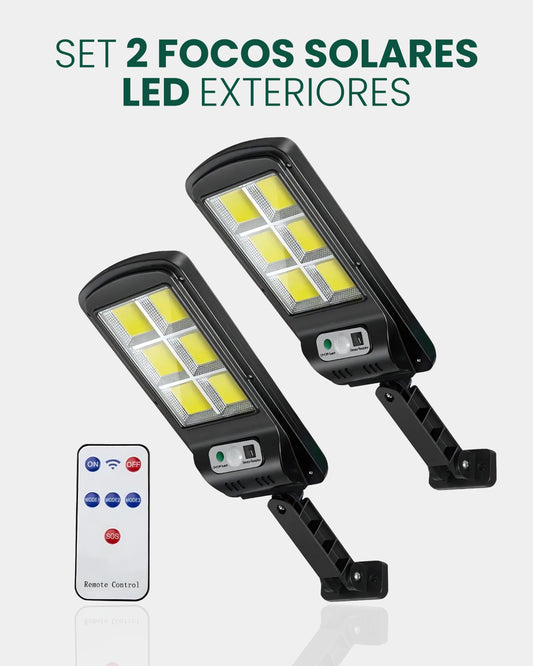 PROMO 2X1 | FOCOS SOLARES LUZ LED PARA EXTERIOR CON SENSOR DE MOVIMIENTO