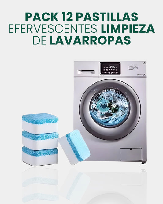 PACK 12 PASTILLAS EFERVESCENTES PARA LIMPIEZA DE LAVARROPAS