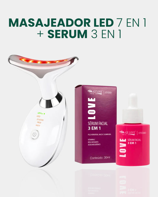 Masajeador LED 7en 1 + Serum 3 en 1 de REGALO
