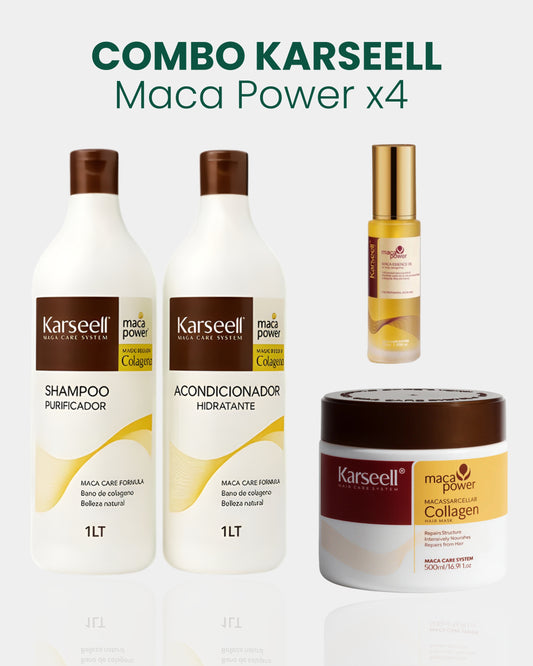 COMBO KARSEELL Maca Power x4 | Shampoo + Acondicionador + Mascarilla + Aceite